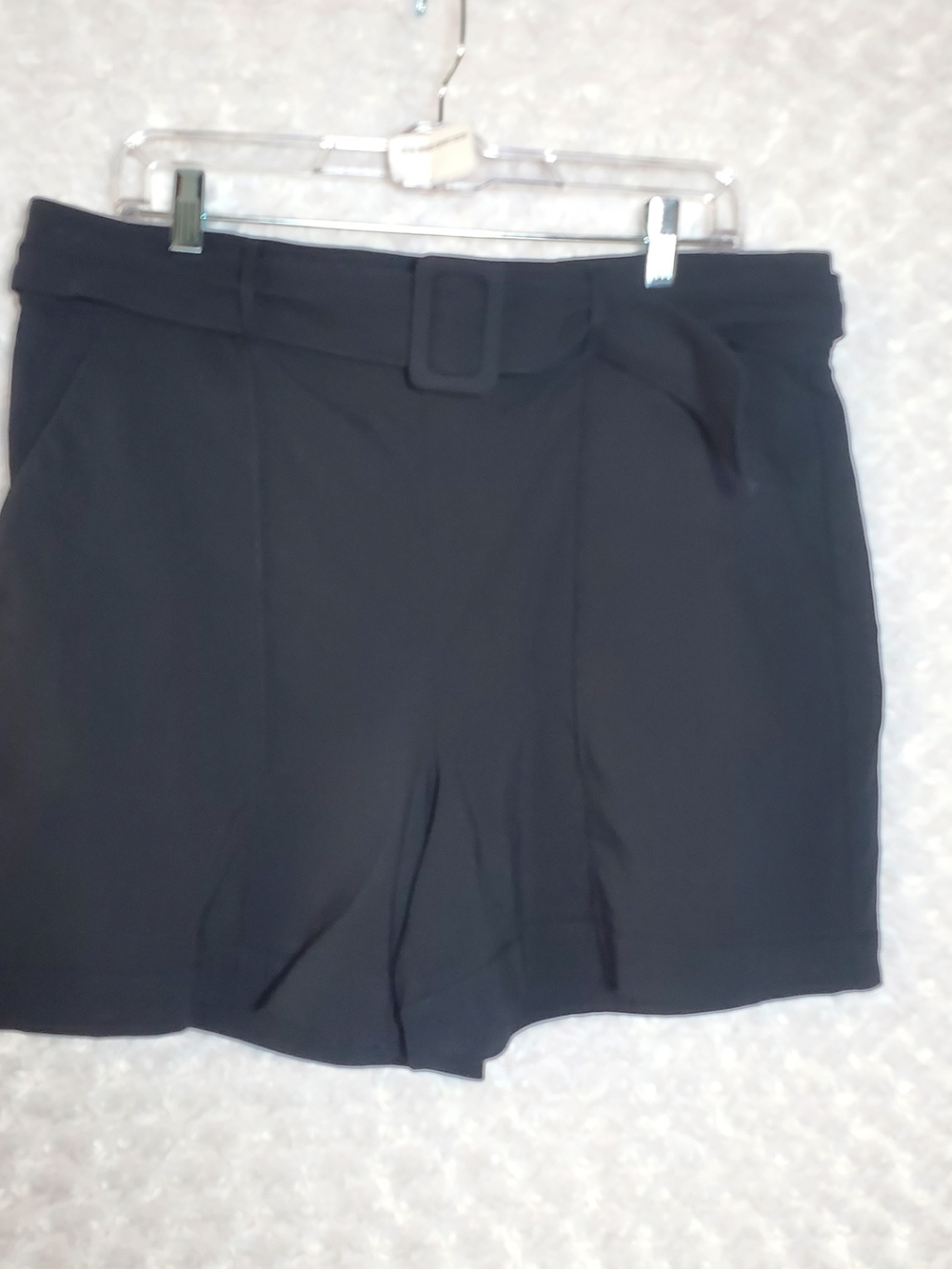 INC Black High-Waist Tailored Shorts with Fabric Belt Size XL